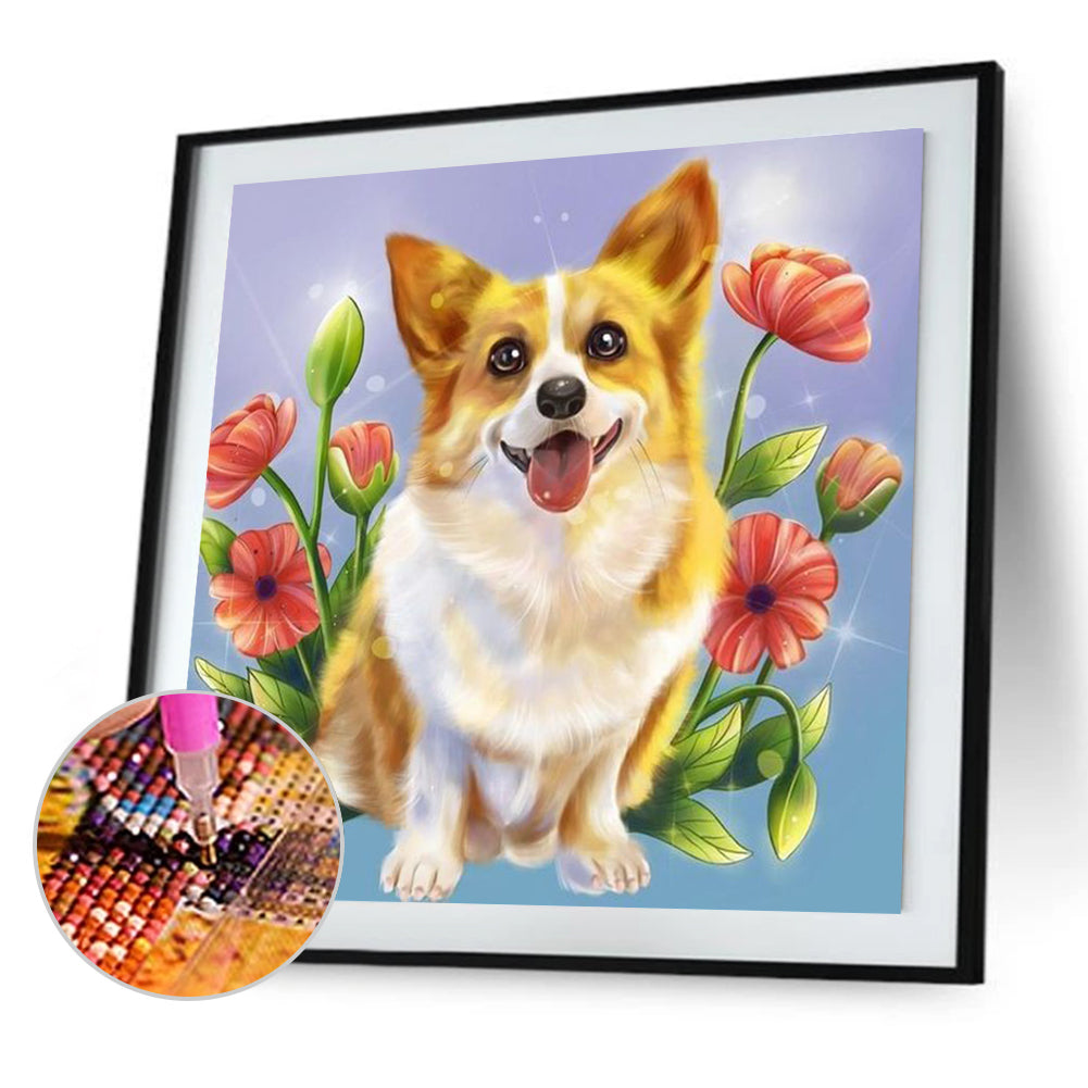 Corgi - Full Round Drill Diamond Painting 30*30CM
