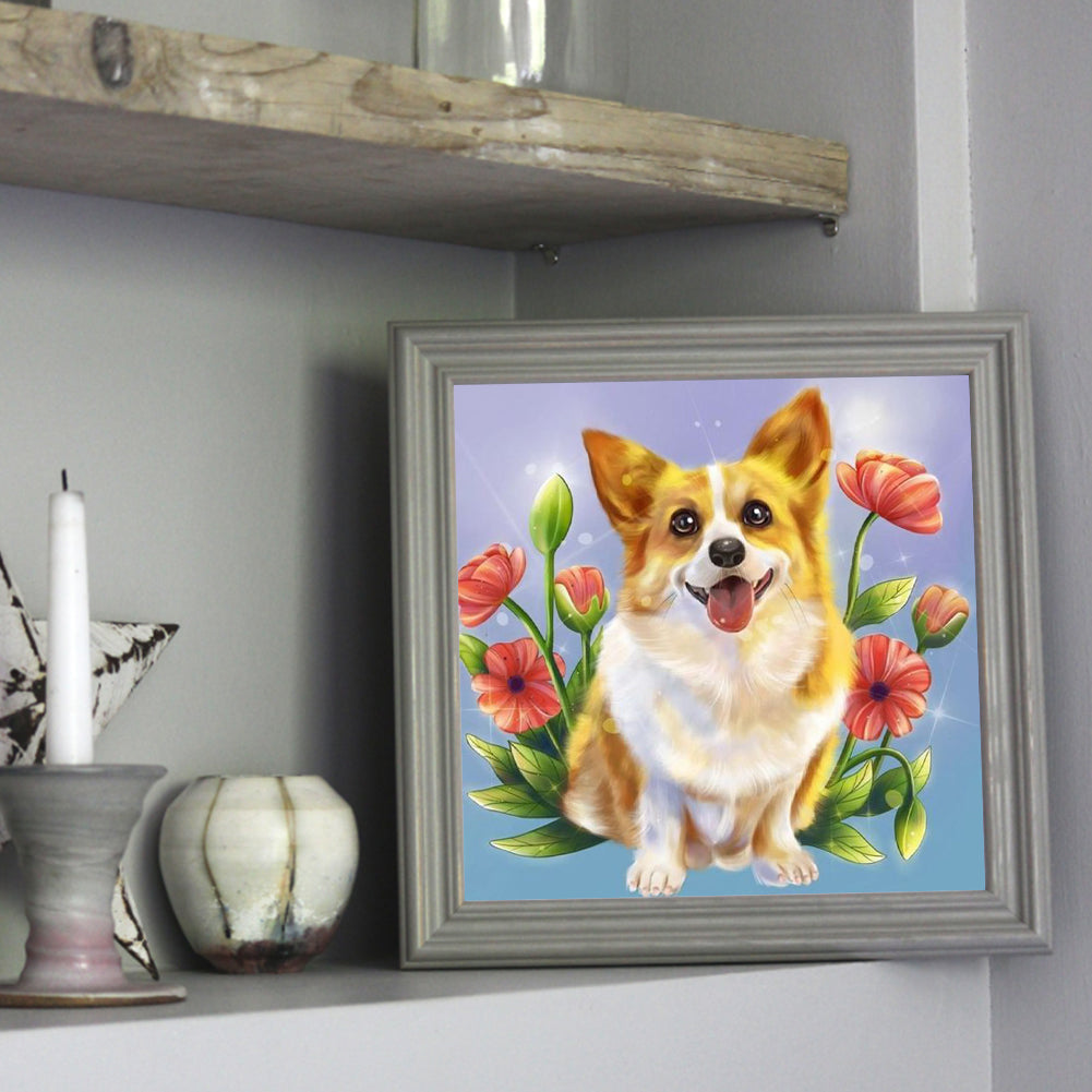 Corgi - Full Round Drill Diamond Painting 30*30CM