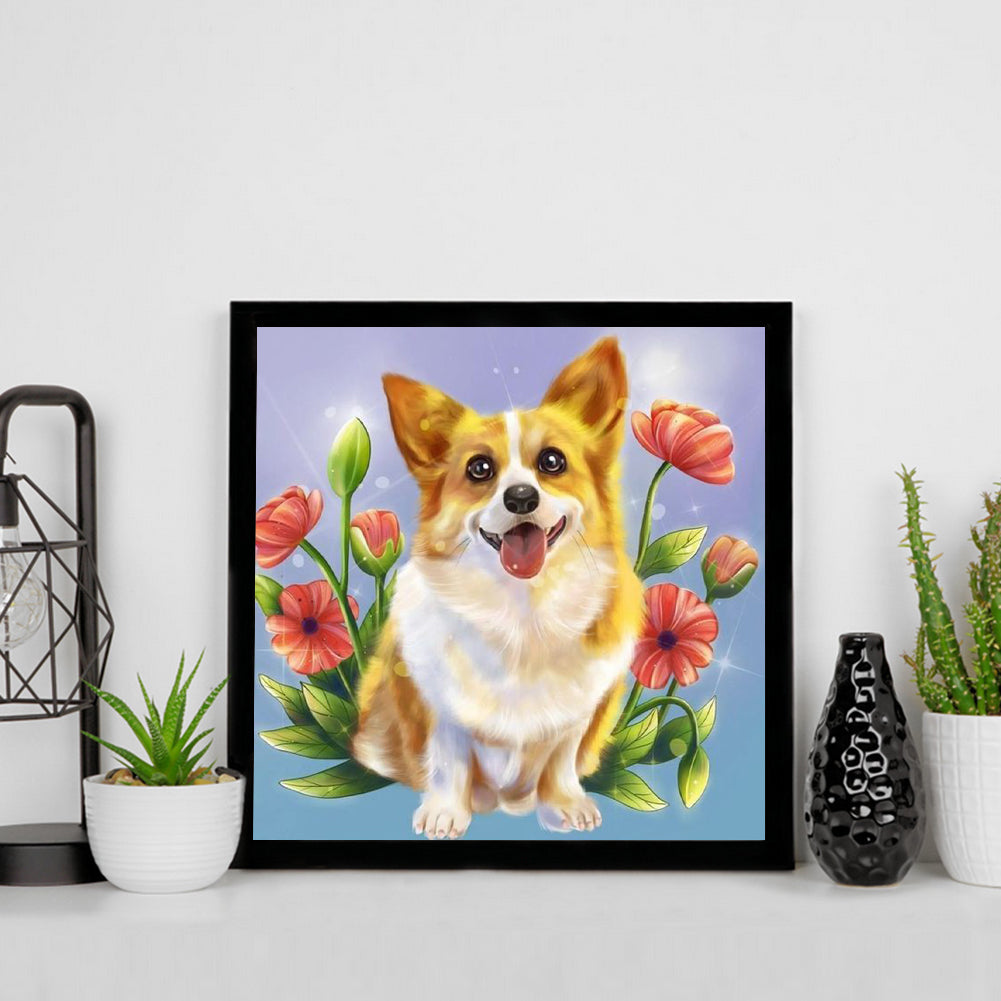 Corgi - Full Round Drill Diamond Painting 30*30CM