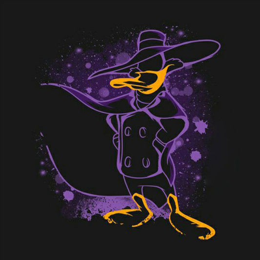 Cartoon Silhouette Daffy Duck And Black Cape - Full Round Drill Diamond Painting 40*40CM