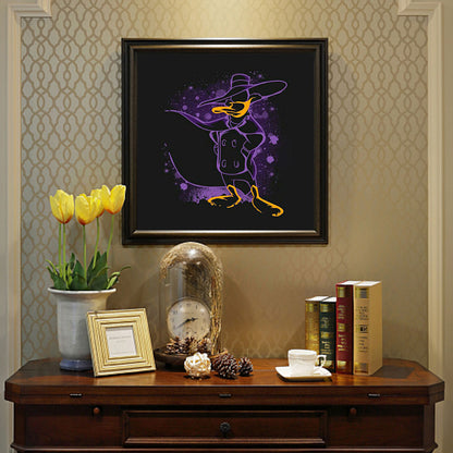 Cartoon Silhouette Daffy Duck And Black Cape - Full Round Drill Diamond Painting 40*40CM