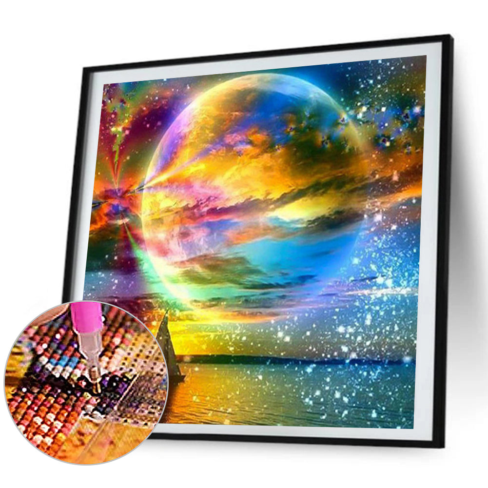 Colorful Planet In Starry Sky - Full Square Drill Diamond Painting 30*30CM