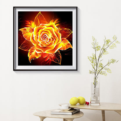 Flame Rose - Full Square Drill Diamond Painting 40*40CM