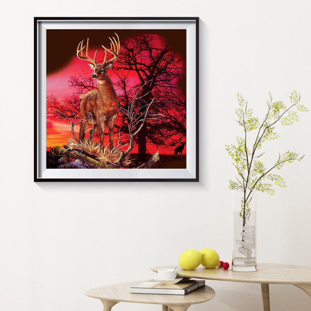 Elk In The Forest - Full Square Drill Diamond Painting 40*40CM