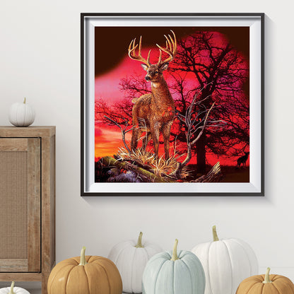 Elk In The Forest - Full Square Drill Diamond Painting 40*40CM