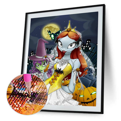 Halloween Spooky City Night - Full Round Drill Diamond Painting 30*40CM