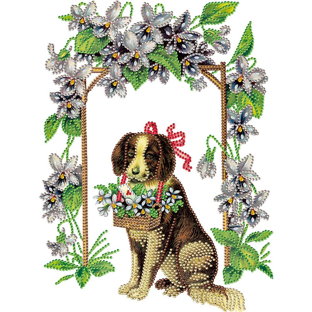 Springer Under The Flower Stand - Special Shaped Drill Diamond Paiting 30*40CM