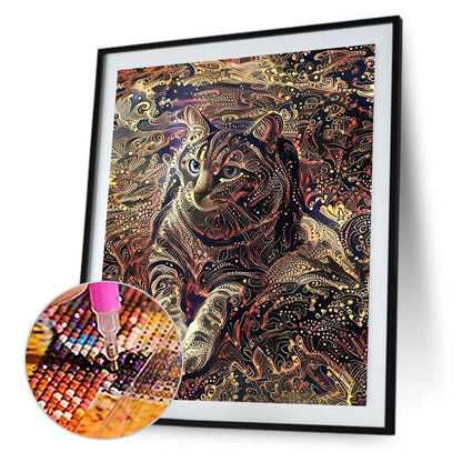 Gold Painting Of Cats 30*40CM(Canvas) Full Square Drill Diamond Painting