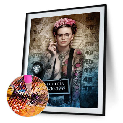 Wanted Frida Kahlo - Full Round Drill Diamond Painting 30*40CM
