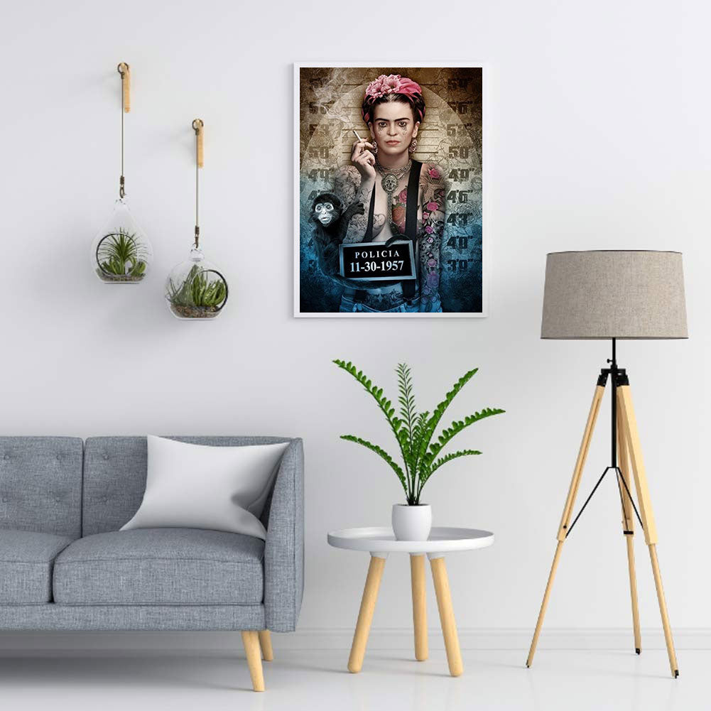 Wanted Frida Kahlo - Full Round Drill Diamond Painting 30*40CM