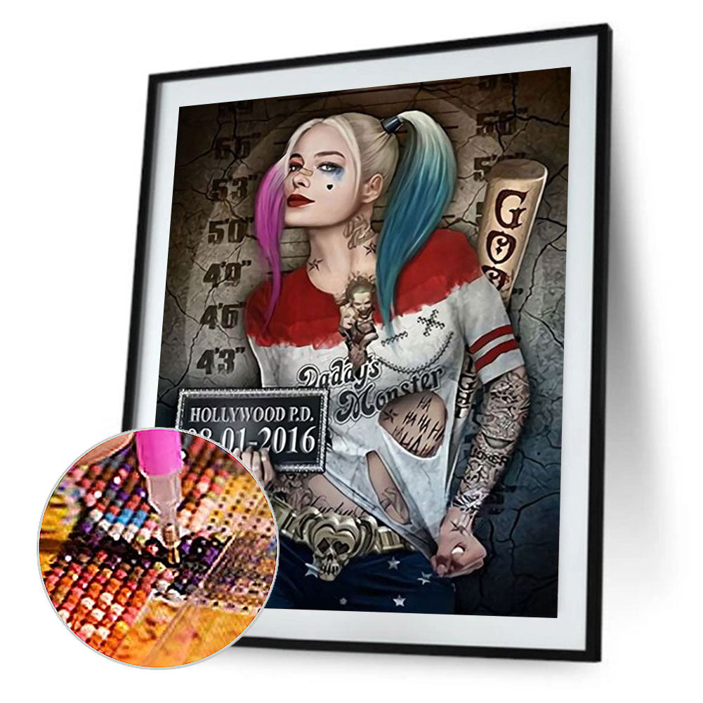 Wanted Harley Quinn - Full Round Drill Diamond Painting 30*40CM