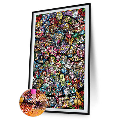 Disney Stained Glass Art - Full Round Drill Diamond Painting 50*70CM