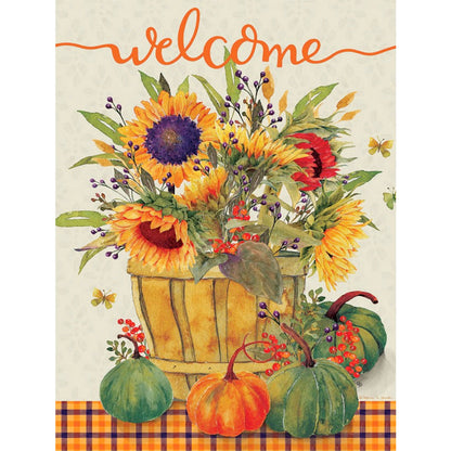 Harvest Autumn Pumpkin Sunflower Bouquet - Full Round Drill Diamond Painting 30*40CM