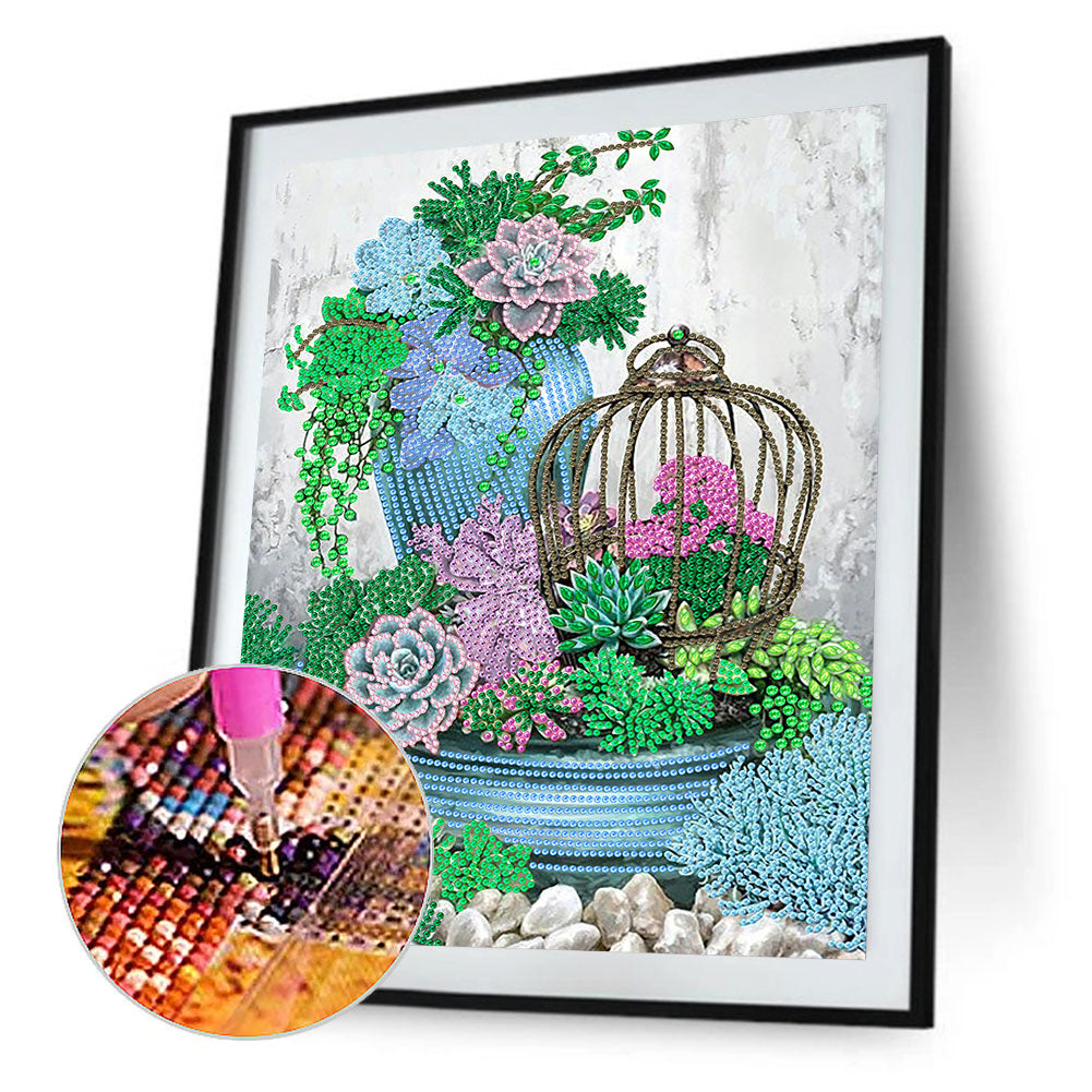 Succulent Plants - Special Shaped Drill Diamond Paiting 30*40CM