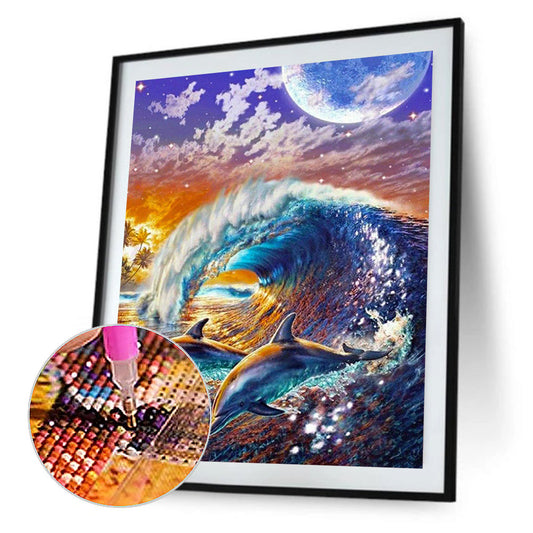 Dolphin - Full Round Drill Diamond Painting 40*50CM
