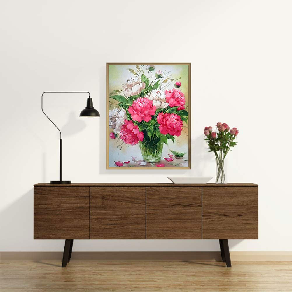 Peony Bouquet 30*40CM(Canvas) Full Round Drill Diamond Painting