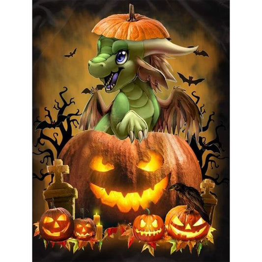 Halloween Crocodile - Full Round Drill Diamond Painting 30*40CM