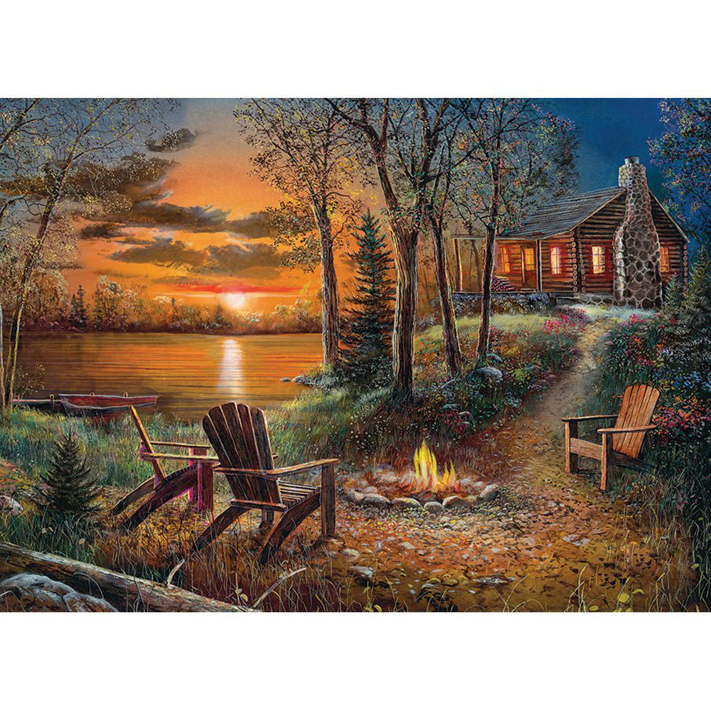 Evening House - Full Round Drill Diamond Painting 40*30CM