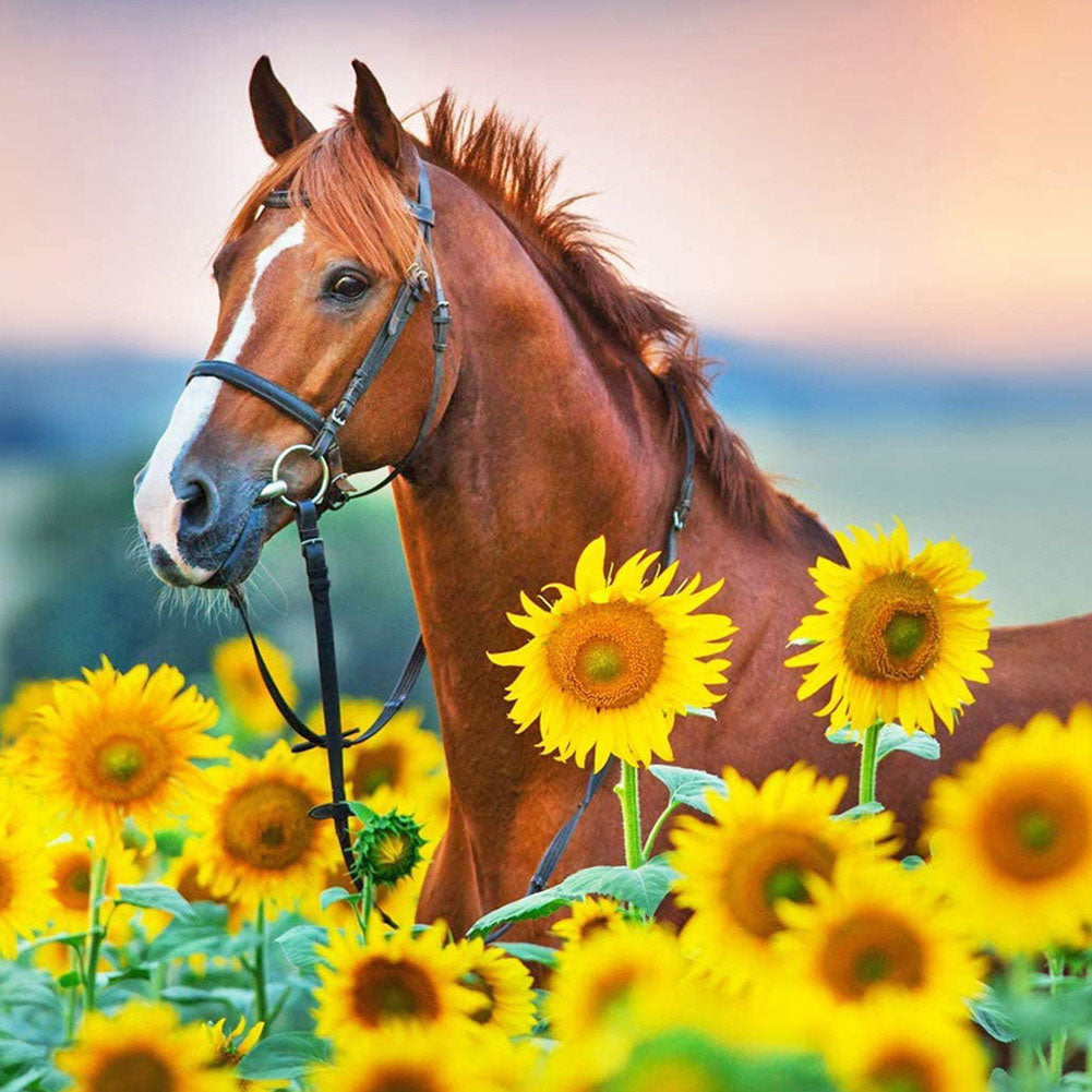 Sunflower Horse - Full Square Drill Diamond Painting 40*40CM