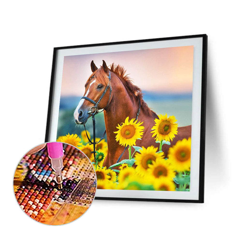 Sunflower Horse - Full Square Drill Diamond Painting 40*40CM