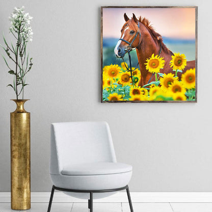 Sunflower Horse - Full Square Drill Diamond Painting 40*40CM