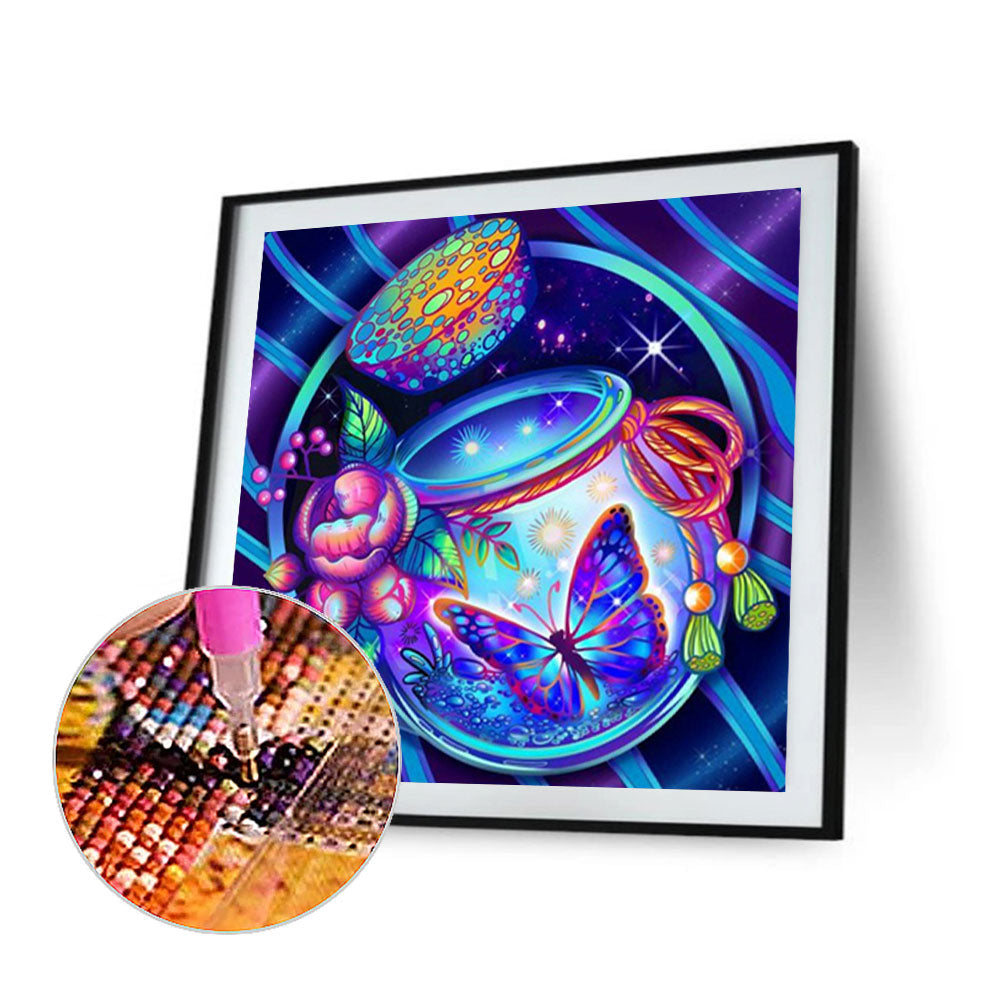 Colorful Flower Bottle - Full Round Drill Diamond Painting 30*30CM