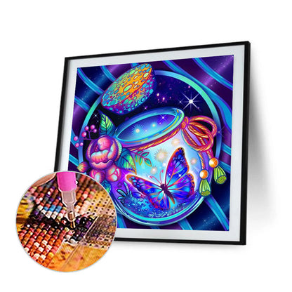 Colorful Flower Bottle - Full Round Drill Diamond Painting 30*30CM