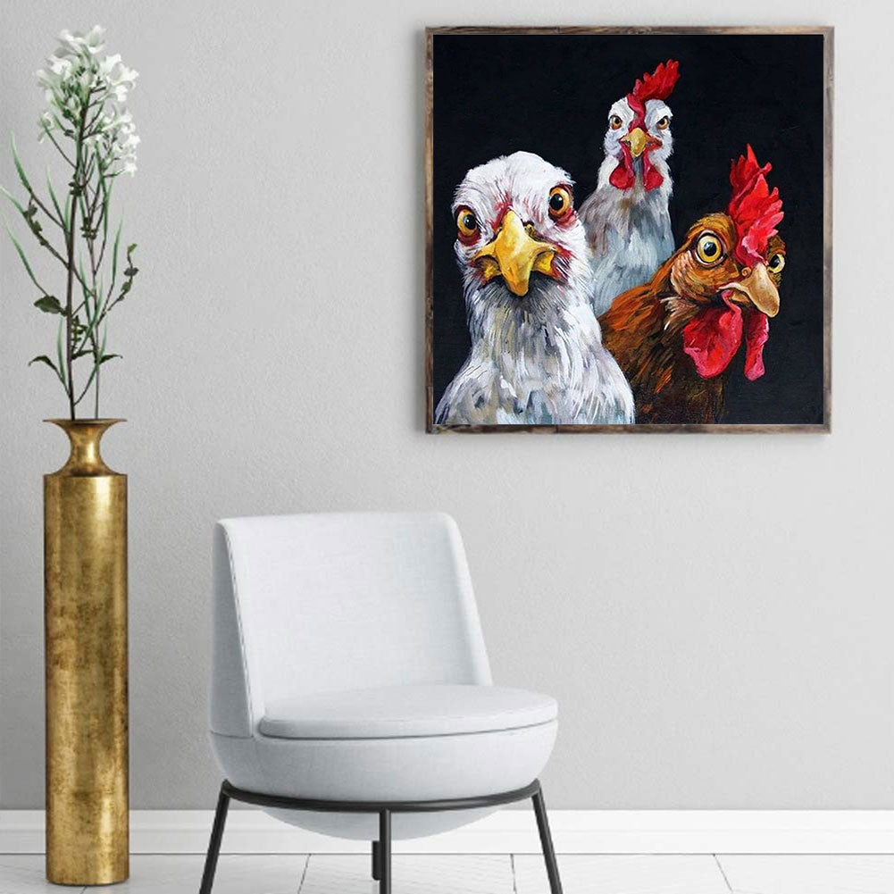 Three Chickens - Full Square Drill Diamond Painting 50*50CM