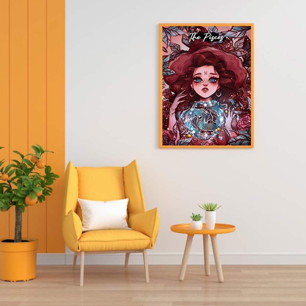 Zodiac Girl - Full Round Drill Diamond Painting 30*40CM