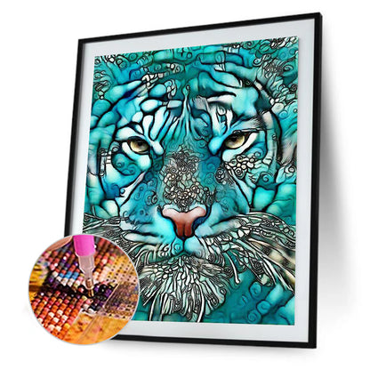 Metallic Stained Glass Tiger - Full Round Drill Diamond Painting 50*60CM