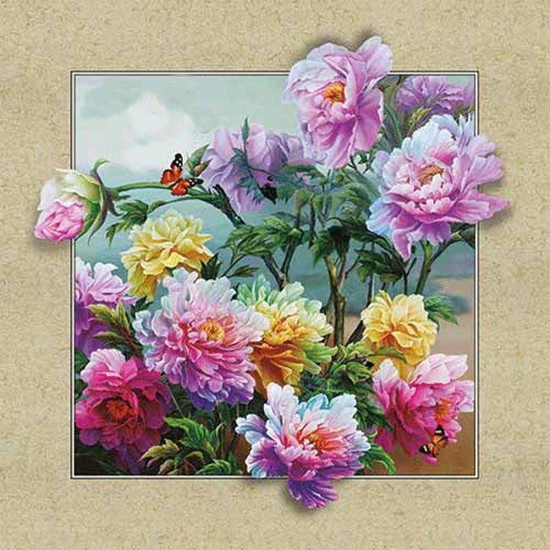 Peony Flower Outside The Frame - Full Round Drill Diamond Painting 30*30CM