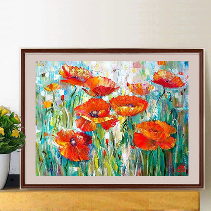 Big Poppy Flower - Full Round Drill Diamond Painting 40*30CM