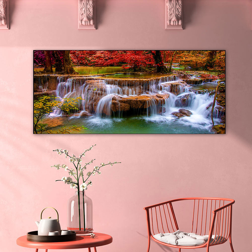 Maple Falls - Full Round Drill Diamond Painting 80*40CM