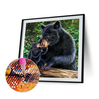 Big Black Bear - Full Round Drill Diamond Painting 40*40CM