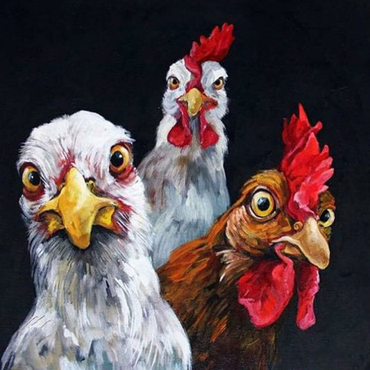 Three Chickens - Full Round Drill Diamond Painting 40*40CM