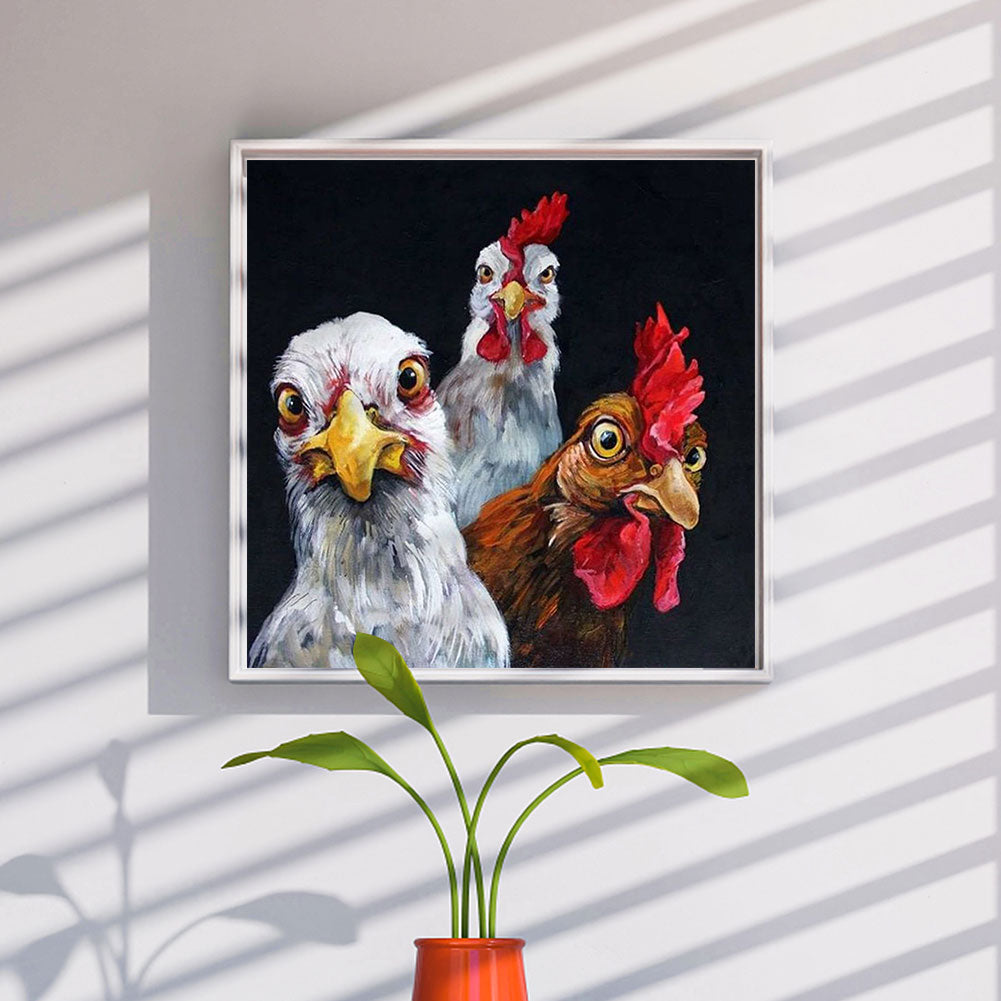 Three Chickens - Full Round Drill Diamond Painting 40*40CM