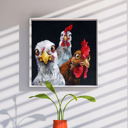 Three Chickens - Full Round Drill Diamond Painting 40*40CM