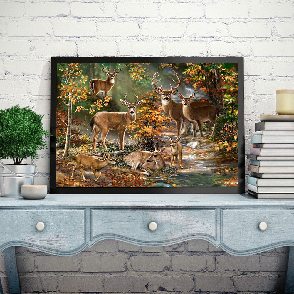 Elk - Full Round Drill Diamond Painting 60*50CM