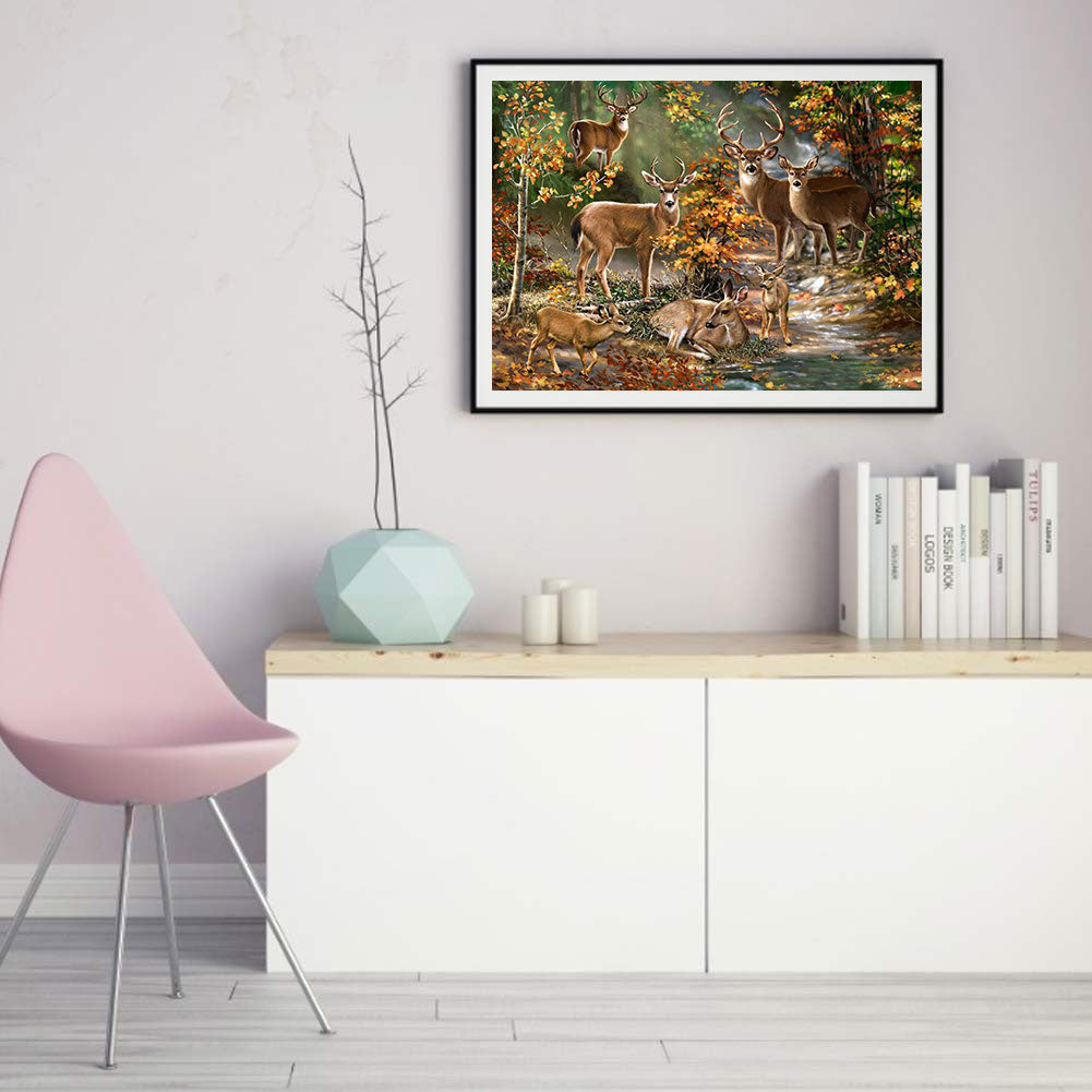 Elk - Full Round Drill Diamond Painting 60*50CM