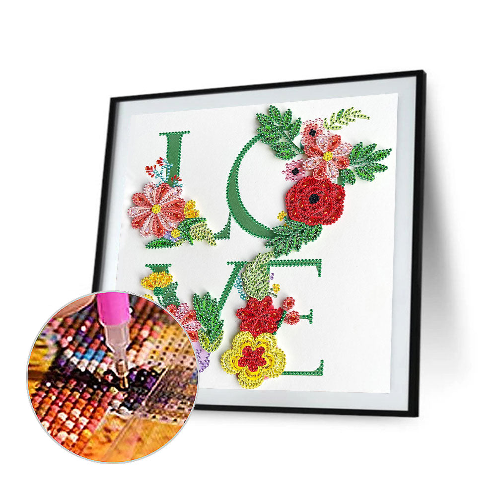 Love 30*30CM(Canvas) Special Shaped Drill Diamond Paiting