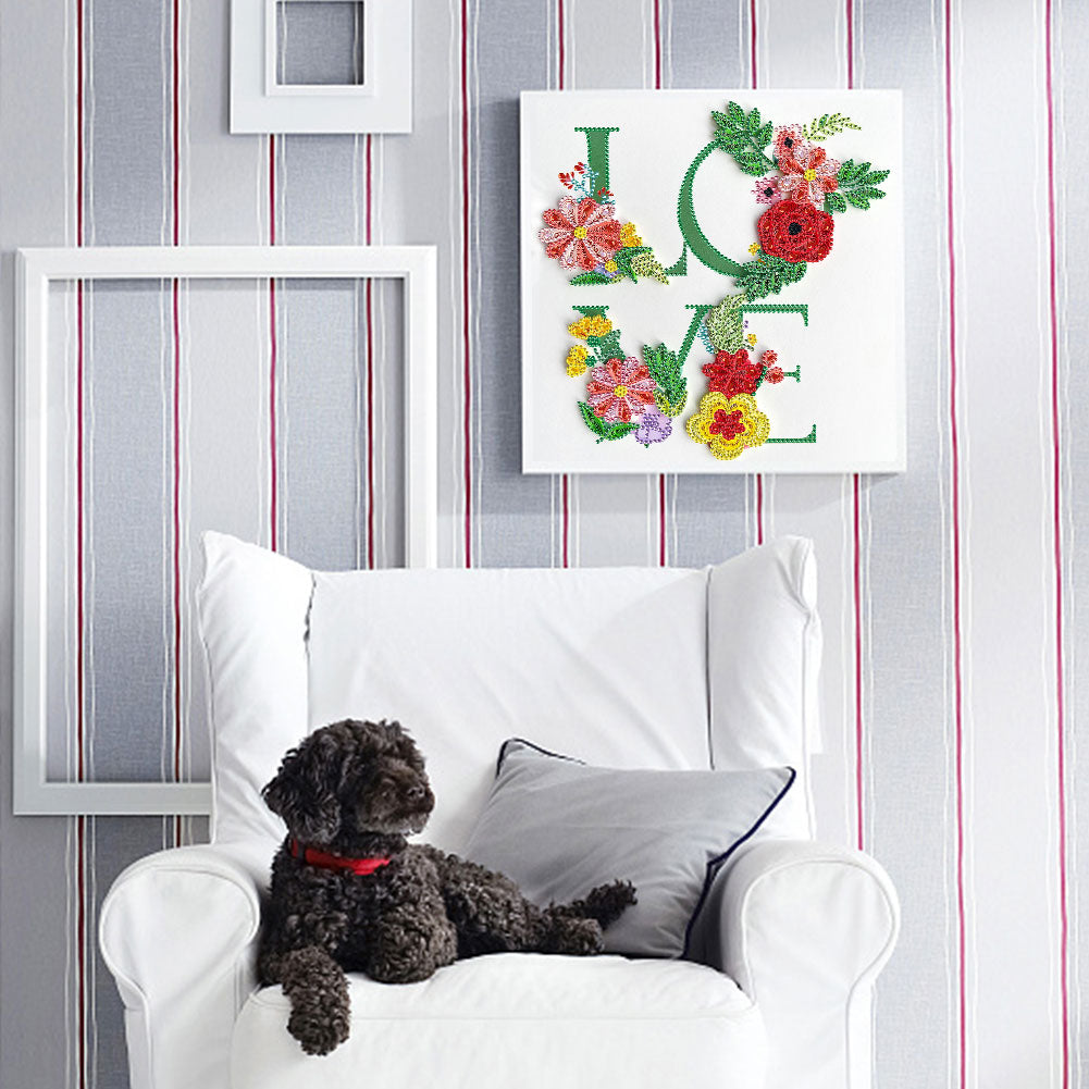 Love 30*30CM(Canvas) Special Shaped Drill Diamond Paiting