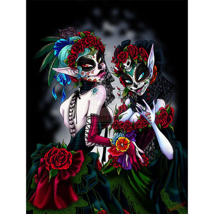 Skeleton Woman - Full Round Drill Diamond Painting 30*40CM