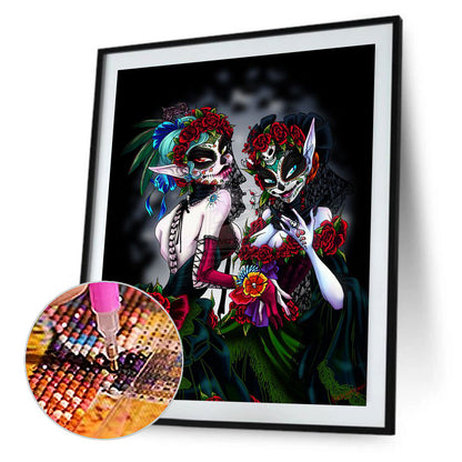 Skeleton Woman - Full Round Drill Diamond Painting 30*40CM