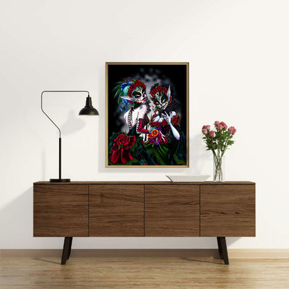 Skeleton Woman - Full Round Drill Diamond Painting 30*40CM