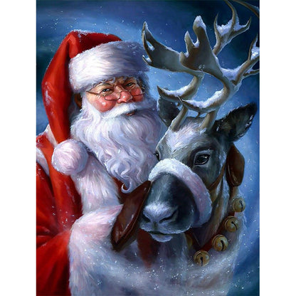 Santa And Elk - Full Round Drill Diamond Painting 30*40CM