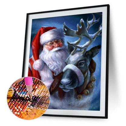 Santa And Elk - Full Round Drill Diamond Painting 30*40CM
