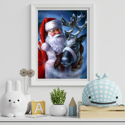 Santa And Elk - Full Round Drill Diamond Painting 30*40CM