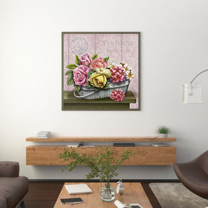 Garden Rose Bouquet - Full Round Drill Diamond Painting 30*30CM