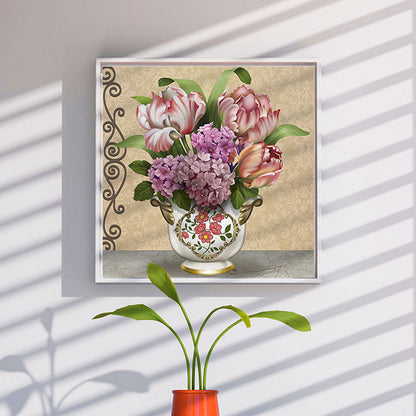 Tulip Hydrangea Bouquet - Full Round Drill Diamond Painting 30*30CM