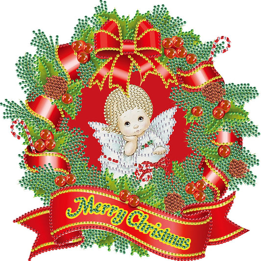 Merry Christmas Little Angel 30*30CM(Canvas) Special Shaped Drill Diamond Paiting